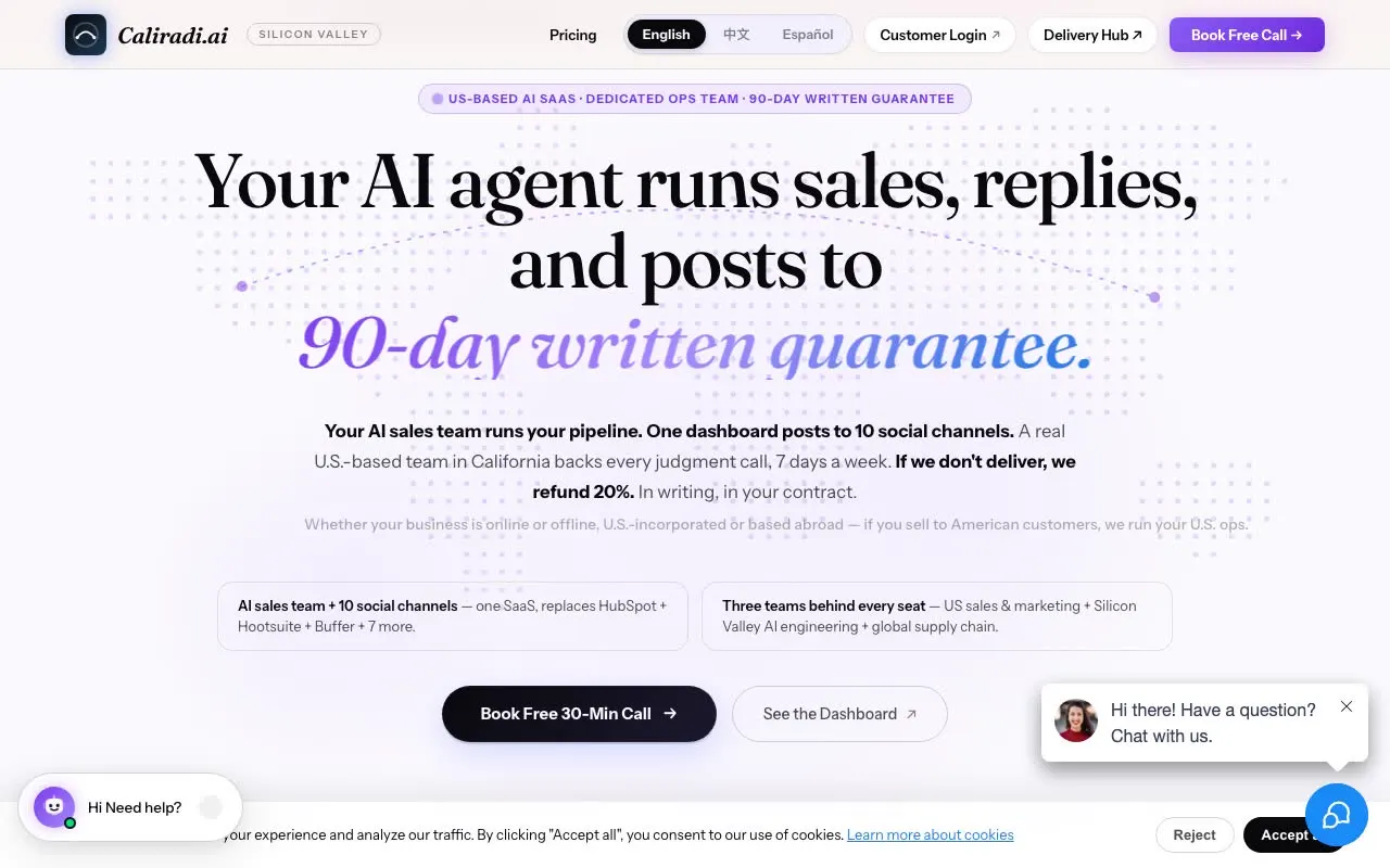 caliradi.ai — live homepage